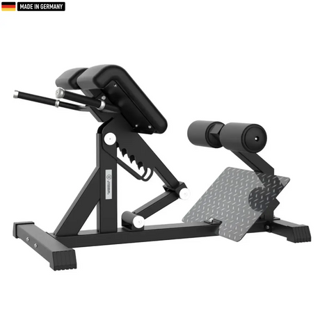 "Titanium Strength Hyperextension Roman Chair for lower back training."

