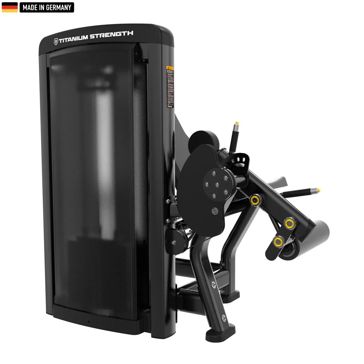 "Titanium Strength Genesis Series Selectorized Leg Extension – premium quadriceps training machine."

