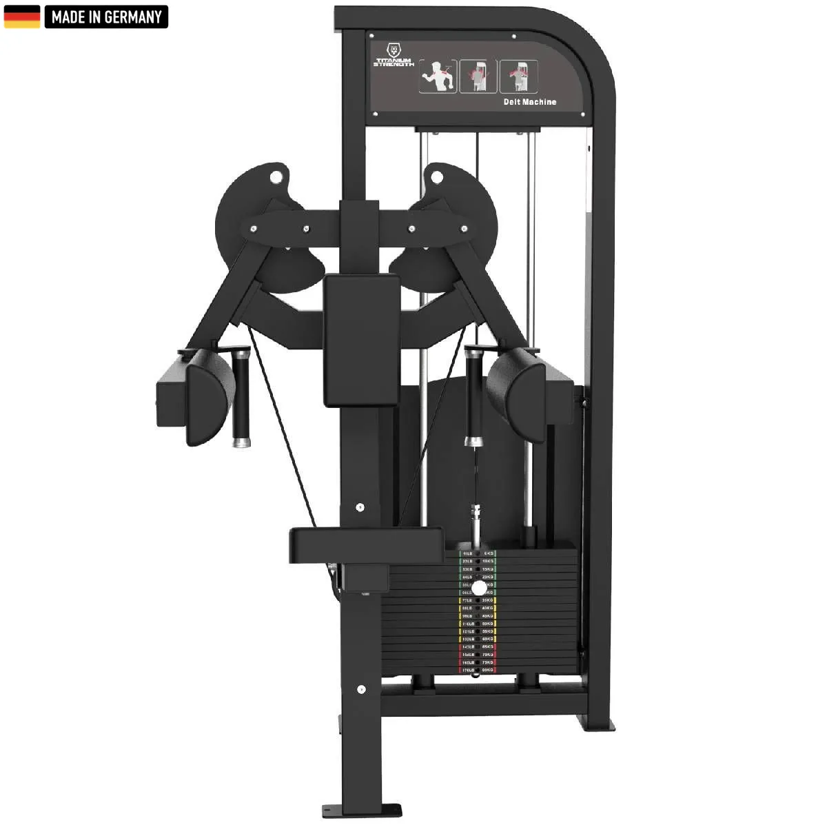 Titanium Strength Selectorized Lateral Raise machine for effective shoulder muscle training