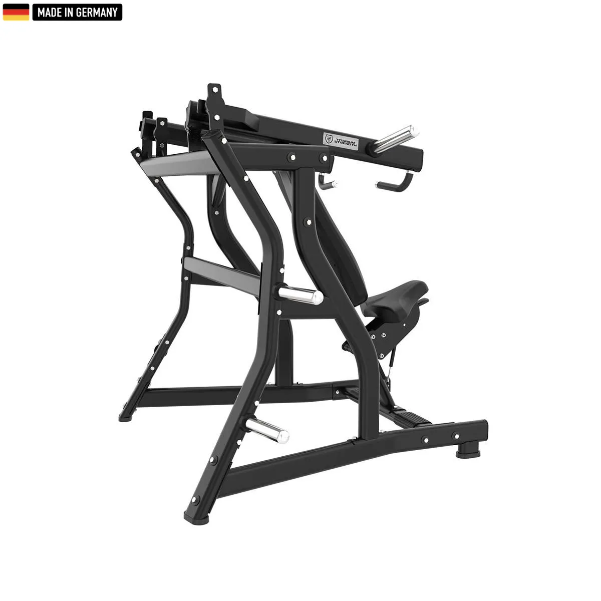 "Titanium Strength Iso-Lateral Shoulder Press Machine for effective upper body workouts."
