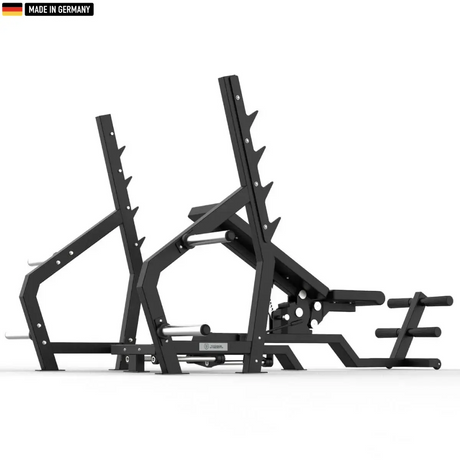 "Adjustable multi-position Olympic weight bench with flat, incline, and decline settings for versatile strength training."

