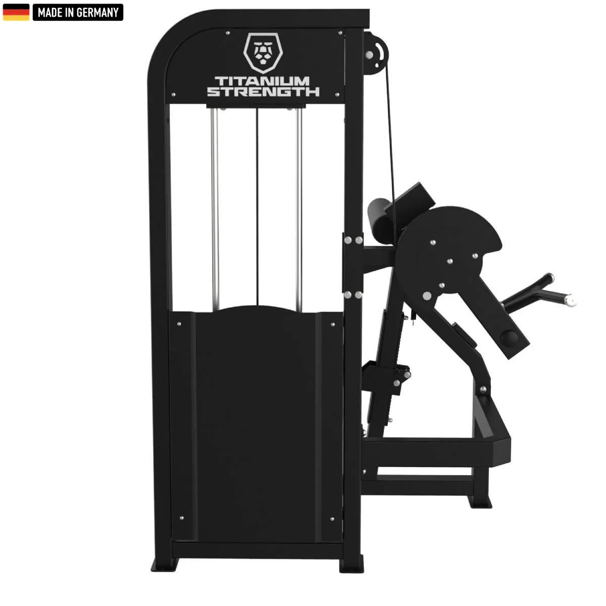 "Titanium Strength Selectorized Biceps Curl Machine for isolated arm workouts."
