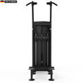 Titanium Strength Black Series Assisted Dip & Pull-Up Machine showing ergonomic grips and knee pad for professional gym use