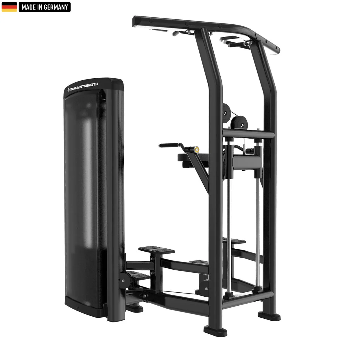 Genesis Series Pull-Up Dip Machine from Titanium Strength in a professional gym setting.