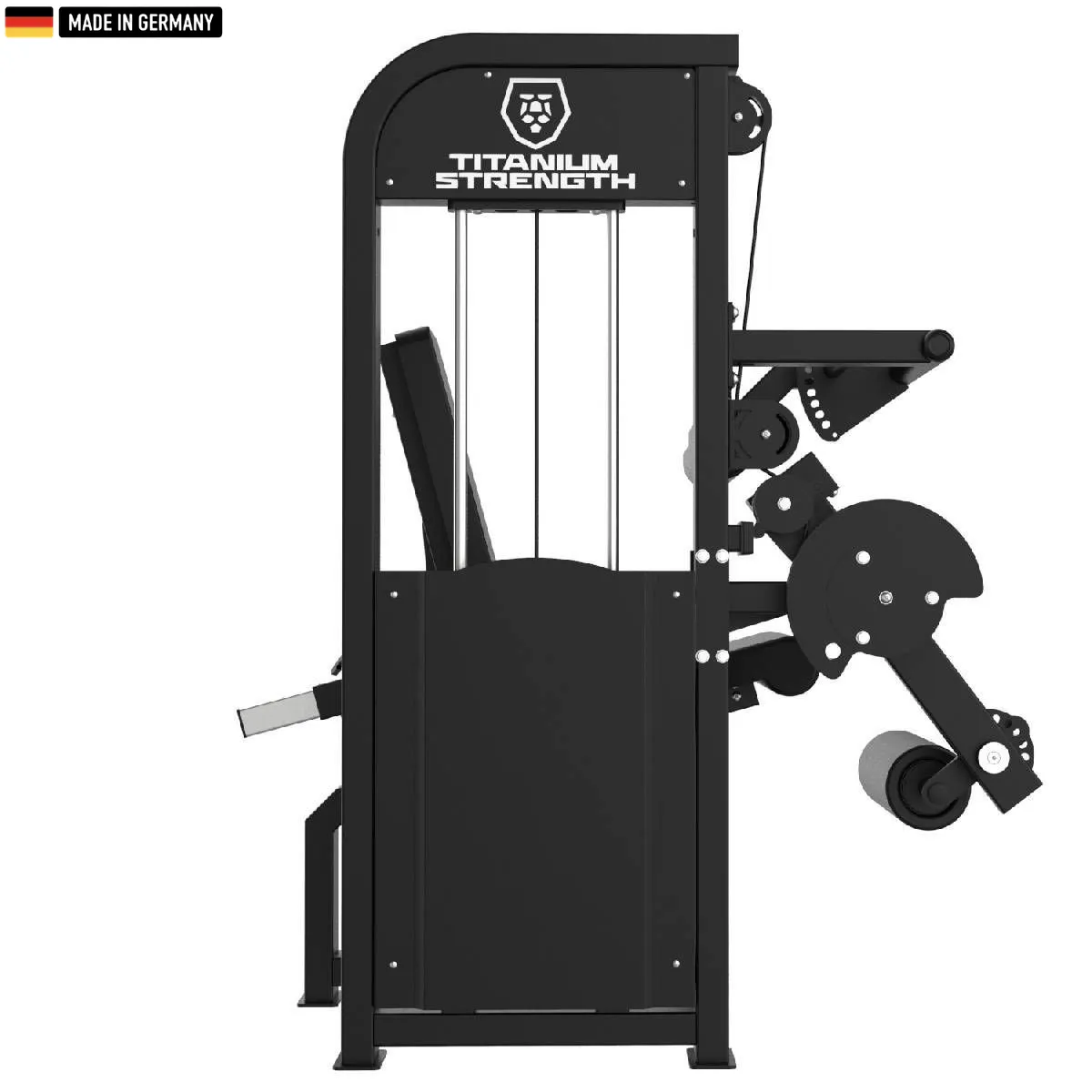 "Titanium Strength Selectorized Dual Seated Leg Curl & Leg Extension Machine – premium lower body training equipment."

