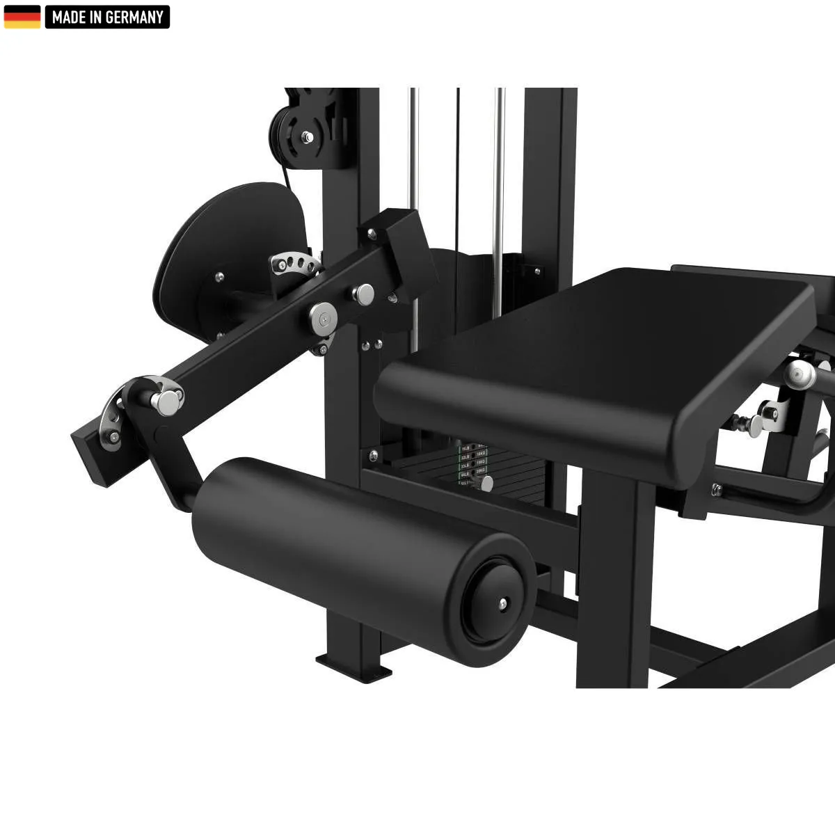 "Titanium Strength Selectorized Dual Leg Curl & Leg Extension Machine for complete leg workouts."

