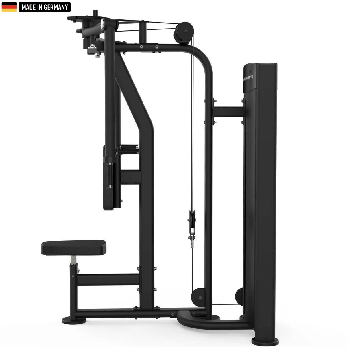 Titanium Strength Black Series Pec Fly and Rear Delt machine in a gym setting, showcasing its professional design and durable build.