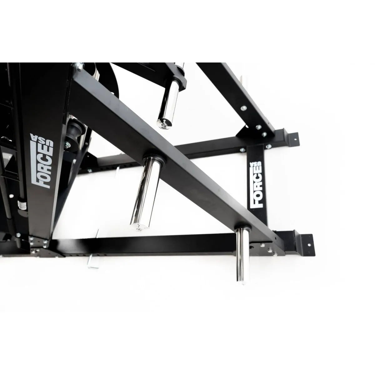 Force USA Ultimate V2 Leg Press Hack Squat Combo showcasing leg press, hack squat, reverse hack squat, and calf raise functionalities.