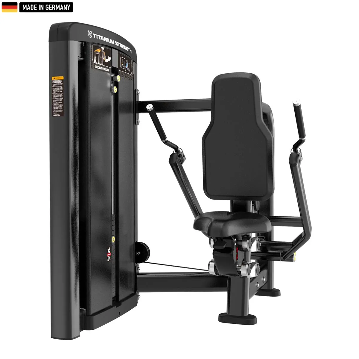 "Genesis Series Selectorized Triceps Dips Machine for targeted arm and upper body training."

