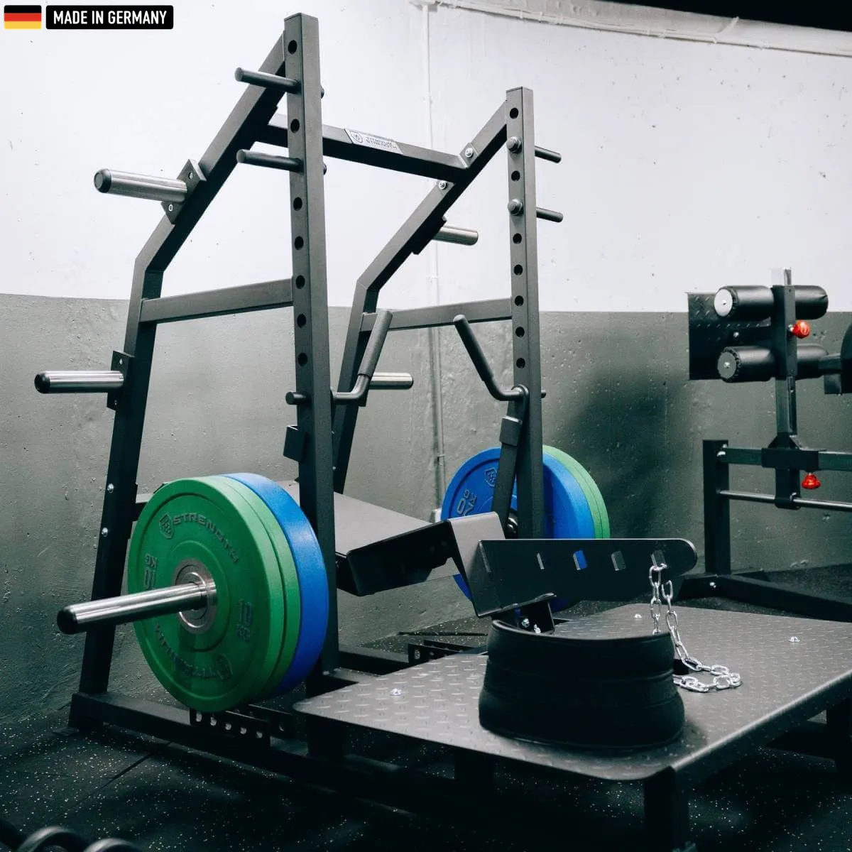 "Titanium Strength Elite Series Belt Squat Machine – advanced lower body training equipment for safe and effective squats."

