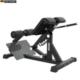 "Titanium Strength Hyperextension Roman Chair for lower back training."

