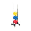 Force USA Bumper and Olympic Plate Rack – sturdy storage rack with transport wheels and chrome-plated brackets.
