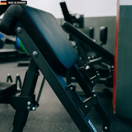 "Professional Scott Preacher Curl Bench for isolated biceps training."

