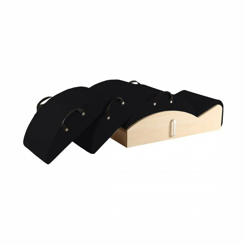 Elina Pilates Spine Corrector 3-in-1 with three interchangeable arches, aluminum handles and non-slip surface for versatile Pilates training.
