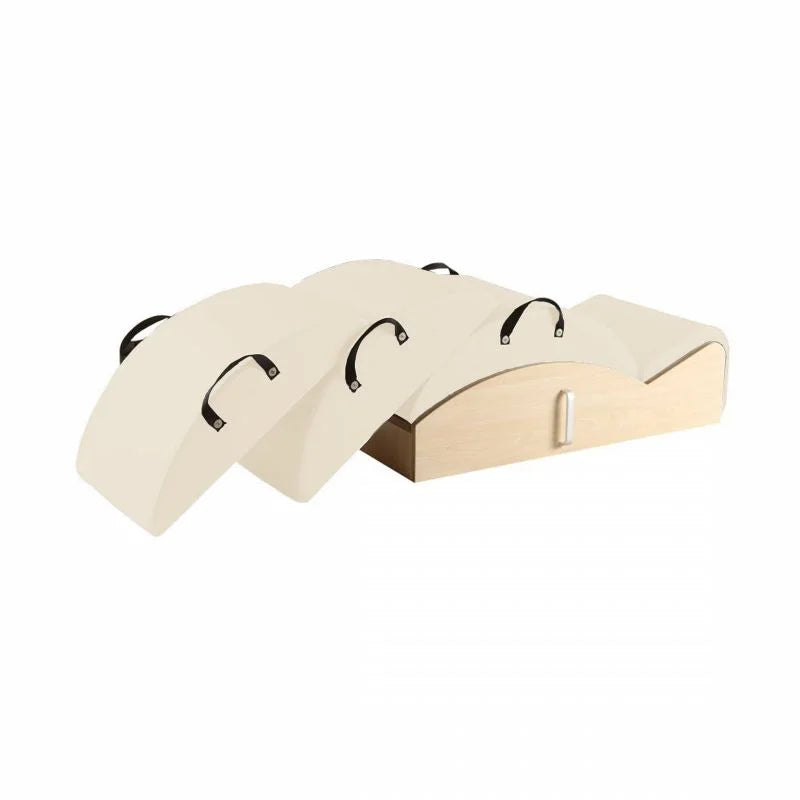 Elina Pilates Spine Corrector 3-in-1 with three interchangeable arches, aluminum handles and non-slip surface for versatile Pilates training.

